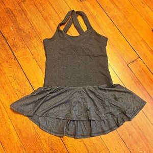 NWOT - Grey ballet core ruffled workout tank